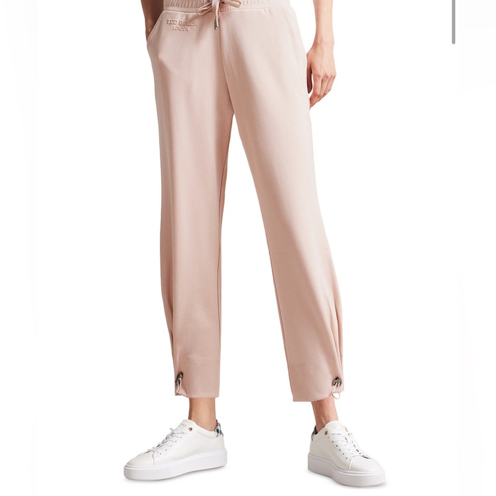 TED BAKER Orthon Pleated Side Jogger Pants DUSKY PINK COLOR SIZE: 3/US8